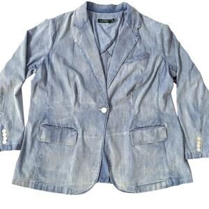 Lauren Ralph Lauren Light Wash Denim Blazer